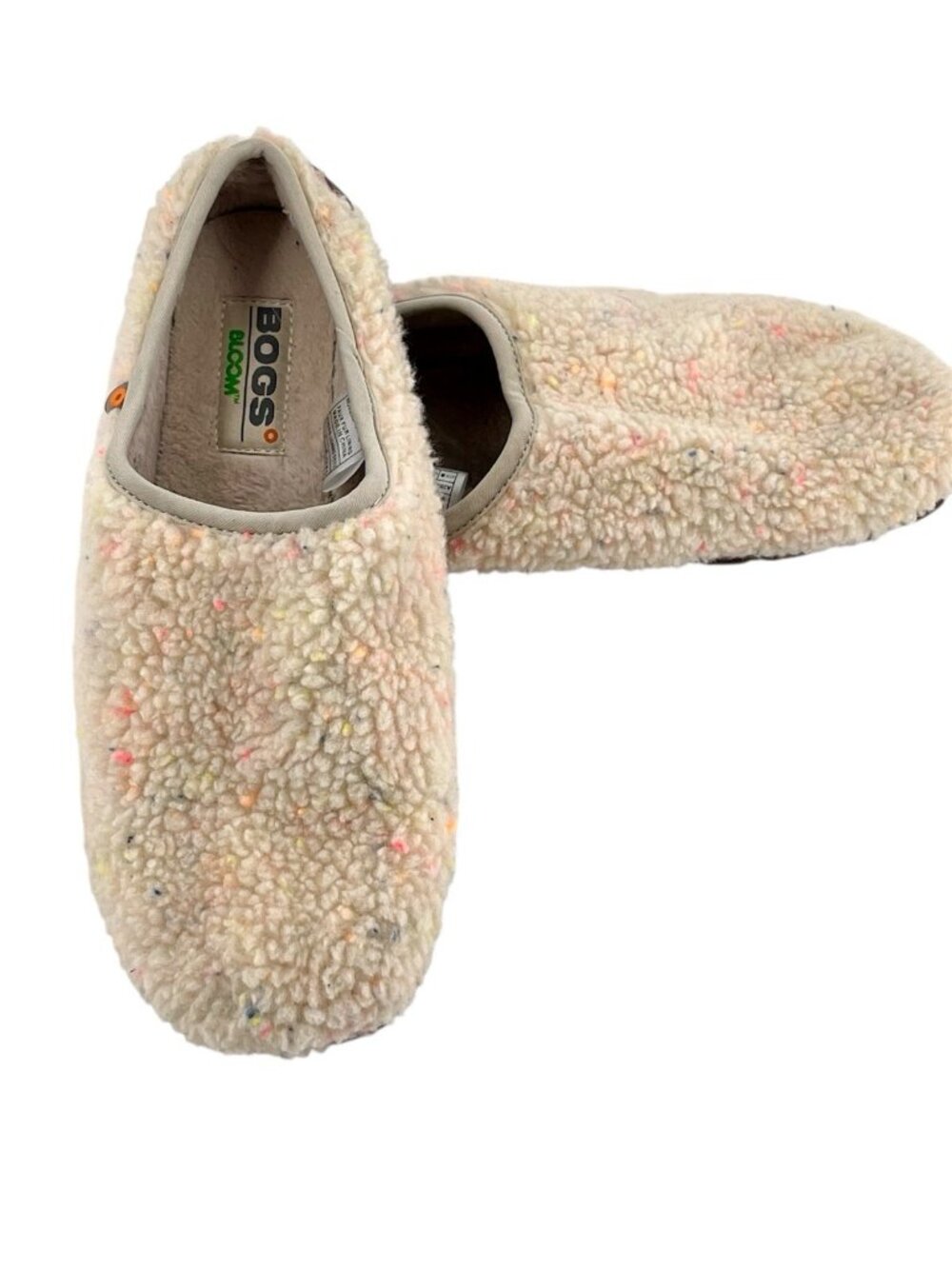 BOGS BLOOM Women's Sherpa Top Multicolor Snowday Slip Cozy Shoes US 9